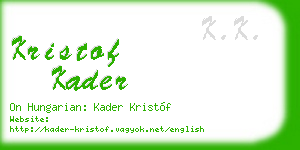 kristof kader business card